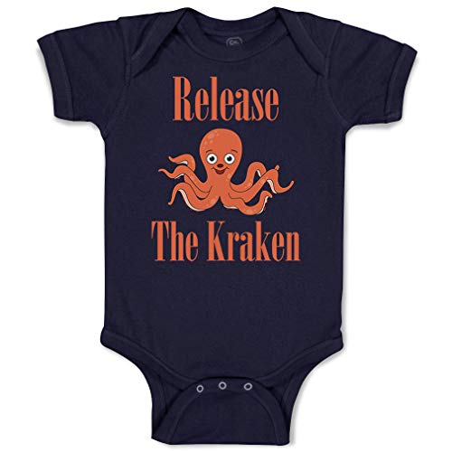 Cute Rascals Baby Bodysuit Release The Kraken Funny Humor Boy & Girl Baby Clothes Funny Cotton Navy Design Only 6 Months