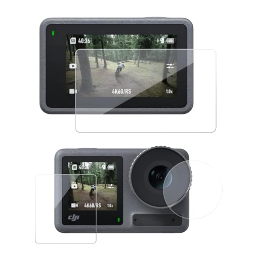 Image of Tempered Glass Screen Protector Compatible for DJI Osmo Action 5 Pro Action Camera (Transparent) Edge To Edge Full Screen Coverage With Installation Kit, Complete Set Of 3 Glass