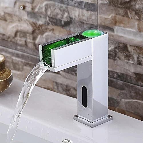 Robinet de salle de bain cascade lumineuse pour lavabo et toilette