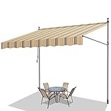 🌴Materiali di alta qualità: questa tenda da sole è realizzata in fibra di poliestere di alta qualità al 100% con uno speciale rivestimento impermeabile in poliuretano. Tubo robusto in ferro/rullo in alluminio e accessori. Può fornire protezione da sole, vento e raggi UV. Il baldacchino in poliestere è facile da pulire, può essere rimosso e lavato. Inoltre, la tenda da sole può ridurre il calore generato sulla terrazza.
