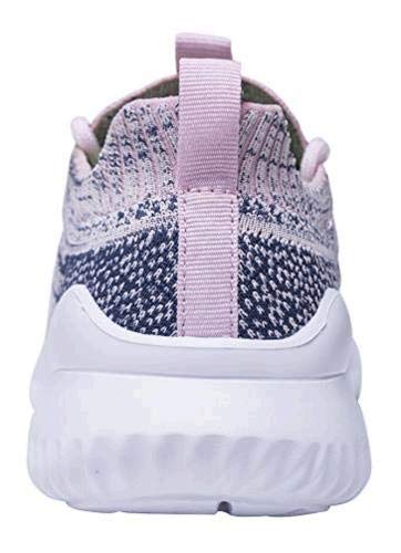 Akk Womens Athletic Walking Shoes - Memory Foam Lightweight Tennis Sports Shoes Gym Jogging Slip On Running Sneakers Grey-Pink Size 8.5 #TOP2