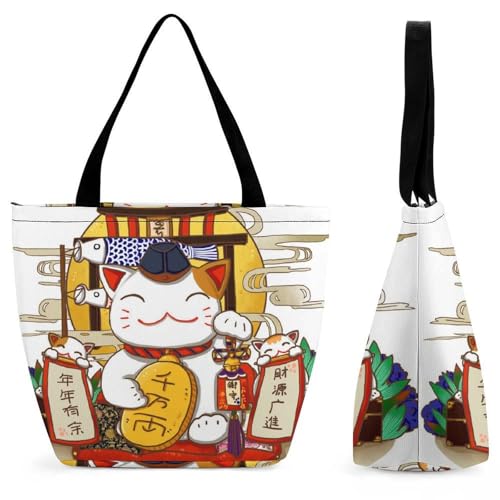 Sac à bandoulière chat porte-bonheur pour vos escapades et virées shopping
