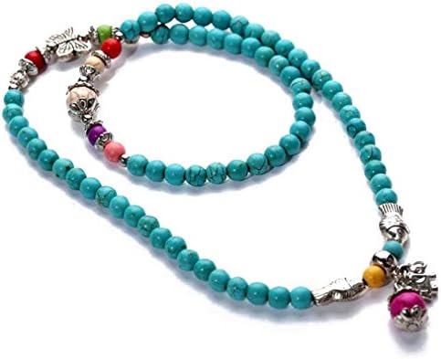 YAZILIND Jewelry Hand-Made Multi Turquoise Vintage Tibetan Sliver Fish Necklace or Bracelet Colothes Women Girls