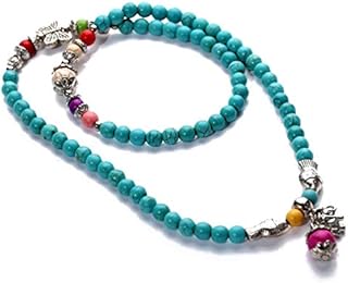 YAZILIND Jewelry Hand-Made Multi Turquoise Vintage Tibetan Sliver Fish Necklace or Bracelet Colothes Women Girls