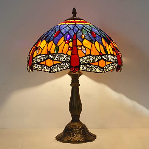 JPXXFM Lámpara de Escritorio Estilo Tiffany, Lámpara de Noche de Cristal Pintada a Mano, Lámpara de Escritorio Antiguo en Sala de estar, Dormitorio, Oficina Pequeña/Oficina en Casa, 2
