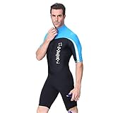 ACCLD 1,5 mm Neopren-Neoprenanzug Herren Damen Lang- / Kurzarm-Trunk Einteilige Nassanzüge zum Schwimmen Jumpsuit Surfing Rash Guards,B,L
