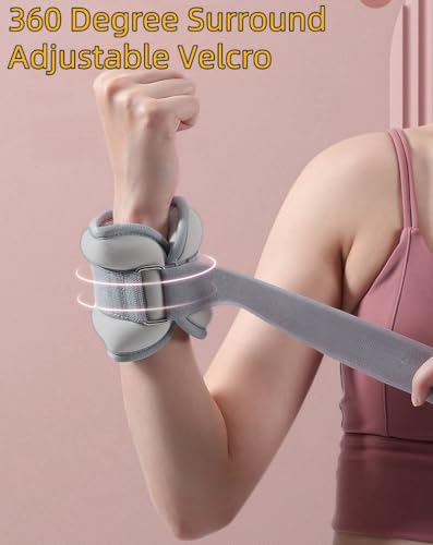 ZodiacZen Lot de 2 poids pour poignets et chevilles - Pour débutants et enfants - Pour les mouvements, la course, le jogging, la gymnastique - Gris – Image 4
