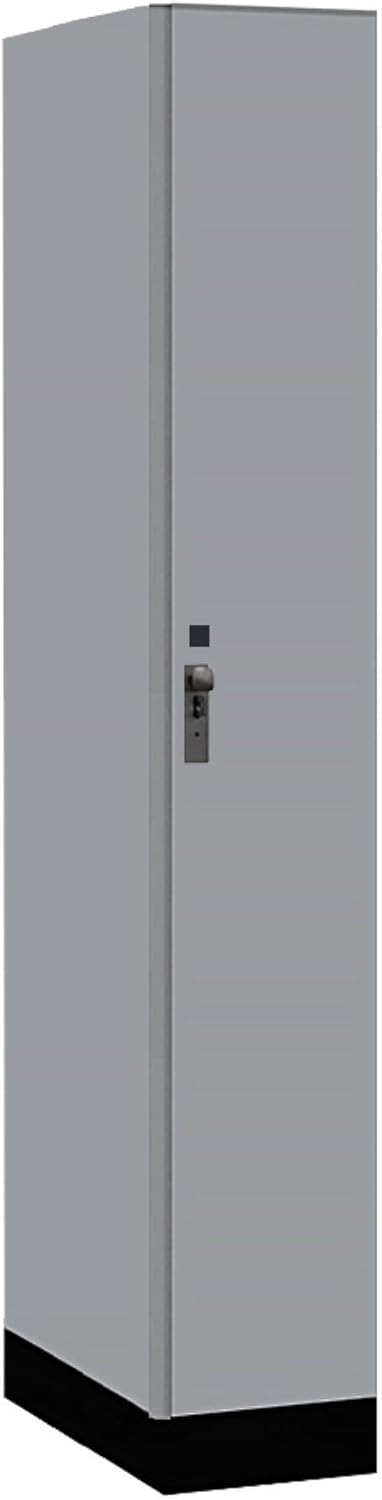 Salsbury Industries 12" Wide Wood Locker - Single Tier - 1 Wide - 6 Feet High - 21" Deep - Winter Fog - Hasp