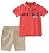 Tommy Hilfiger Boys' 2 Pieces Polo Shorts Set, Strawberry Red, 3T