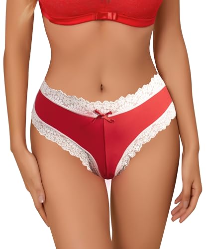 Hibluco Women Bikini Invisible Hipster Stretch Underwear Lace Seamless Panties