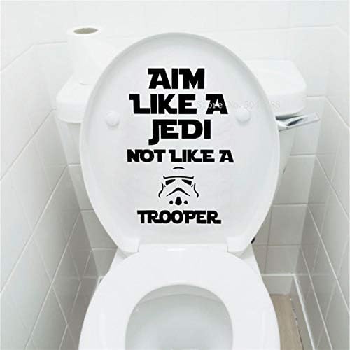 YANSHAN The Mysterious Power Toilet Seat Decal And Graphics Darth Vader Bathroom Toilet Restroom Sticker Classic Decoration GA046 (Color : LL008, Size : Black)