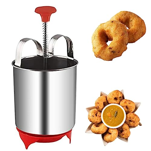 Image of Set of 2 Kitchen Silicon Flat Pastry Brush and Spatula Set & Stainless Steel Medu Vada Maker with Stand