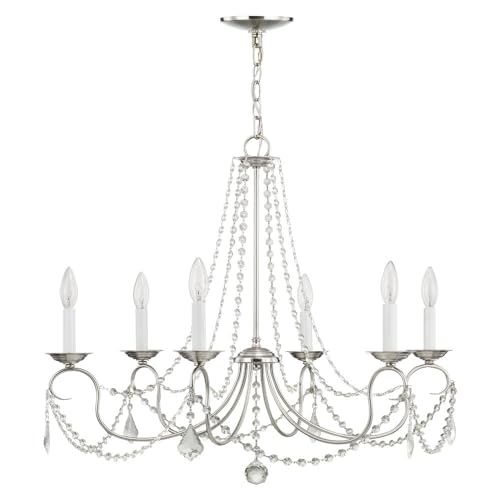 Livex Lighting 6516-91 Pennington 6 Light Chandelier, Brushed Nickel by Livex - Image 8
