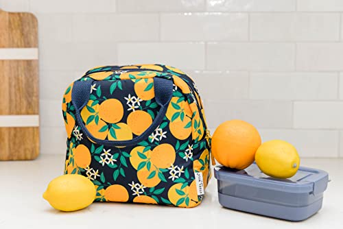 Steel Mill & Co Insulated Lunch Tote Bag For Women, Large Capacity Cooler Lunch Box, Cute Lunch Bag For Adults, Mini Cooler With Zipper Closure, Pockets, And Sturdy Handles (Orange Blossom) #TOP2