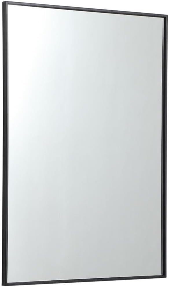 Atlin Designs Modern Rectangular Metal Frame Mirror, Black Finish, 40" H x 30" W, Contemporary Minimalist Design, Vertical or Horizontal Wall Mount for Bathroom, Bedroom, Living Room, or Foyer