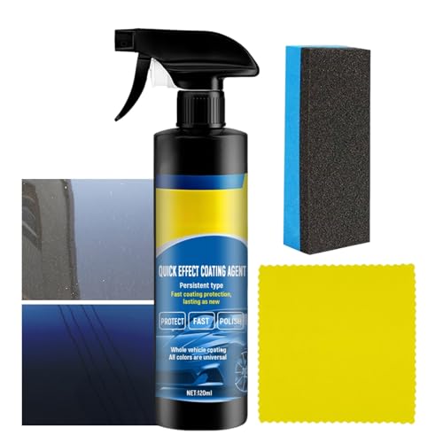 Spray Agente Rivestimento per Auto | Agente Rinnovo Rivestimento 120ml | Lucidante e Pulitore Vetri Spray Cera Antigraffio Lavaggio 'Acqua per Pittura Esterna Manutenzione Veicoli