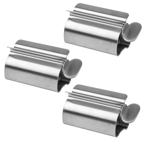 Exprimidor de Pasta de Diente, 3 Piezas Acero Inoxidable Tubo Dispensador, Dispensador Universal Rolling para Tubos de Pasta de Dientes, Crema, Pintura y Ungüentos,Práctico y Eficiente Exprimidor de Pasta de Diente, 3 Piezas Acero Inoxidable Tubo Dispensador, Dispensador Universal Rolling para Tubos de Pasta de Dientes, Crema, Pintura y Ungüentos,Práctico y Eficiente