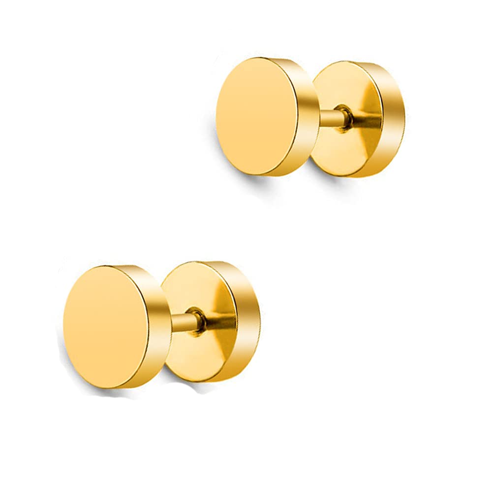 Kalaneet Golden Dumbell Earring for Men and Women(Pack of 1 pair) (B091N6QVXQ) Amazon Price History, Amazon Price Tracker