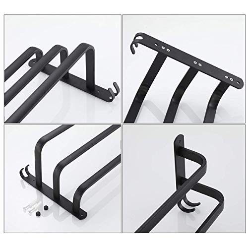 Toallero de baño en aluminio negro space de alta resistencia estructural 6