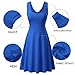 FENSACE Womens Sleeveless Scoop Neck Summer Beach Midi A Line Tank Dress, Blue, Medium