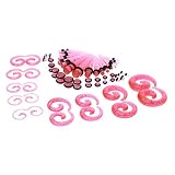 Material: acrílico Sharplace 50 Piezas Gauge Tapón Túnel 14g-00g para Oídos Orejas Perforación Expansión - Rosado