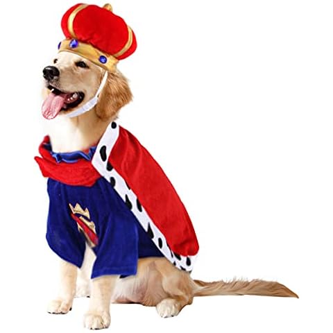 Hund Kleidung Hund Hut und Mantel Set Party Kostüm Weiche Zwei-stück Mantel Hund Krone Hut König Mantel Cover