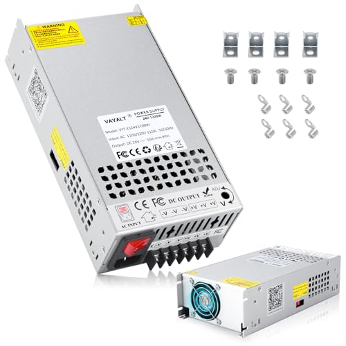 Image of VAYALT 24V 50A 1200W DC Switching Power Supply, Universal Regulated Switching AC 110V /220V to DC 24V Transformer, Power Supply for Industrial, CCTV, Computer Project, LED Strip Light (No Power Cord)