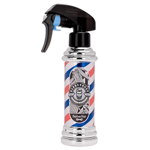 Barber Spray Bottle, Barber Stylist Fine Mist Sprayer, Refillable Container & Spray Bottle for Hairdressing, Cleaning, Plants 6.76 ounce (Silvery)
