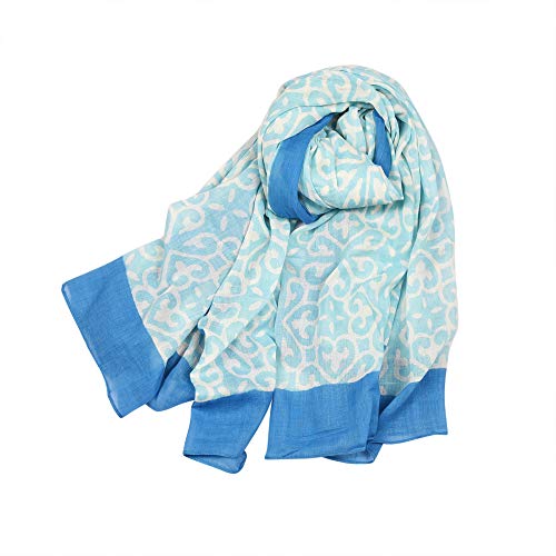 Image of AQVA Printed Cotton Scarf, Soft Scarves Stoles for Summer & Winter for Women & Girls (Size: 75 x 43 Inches)