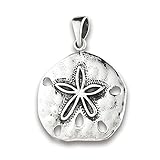 Star Sand Dollar Pendant .925 Sterling Silver Ocean Beach Open Seashell Charm