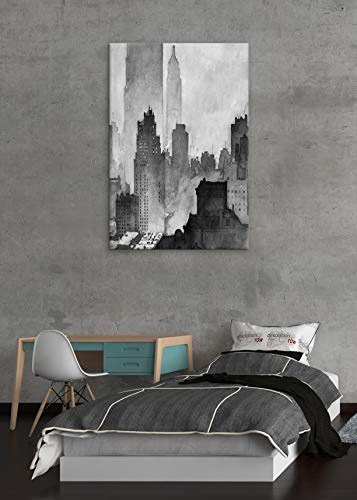 Black And White Abstract City Buildings Wall Art Decor Canvas Painting Kitchen Prints Pictures For Home Living Dining Room #TOP3
