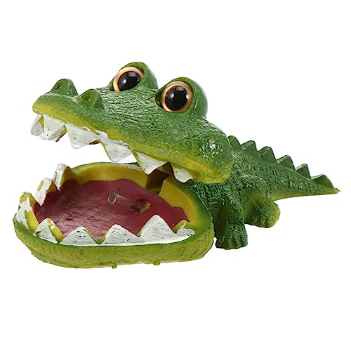 ROMISBABA 水槽のワニの装飾品 sink ゲイター gator わに crocs おもちゃ 魚の風景アクセサリー 太陽 ポンプ インフレータブル 空気 水族館の供給 樹脂ワニの装飾 Green