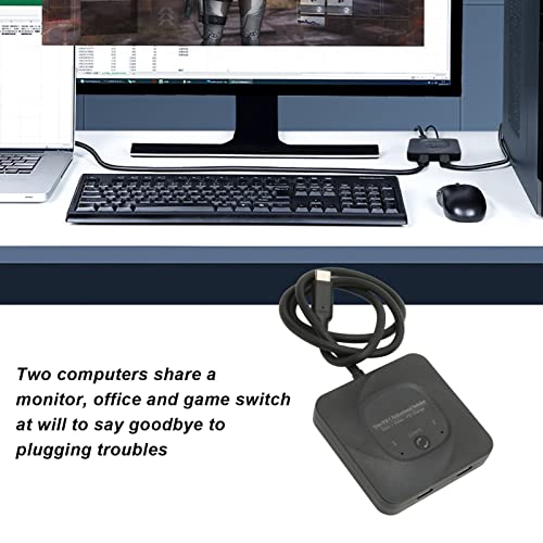 Conmutador USB C, Conmutador USB C Bidireccional de Salida 2 en 1 para 2 Computadoras, Pantalla HD de 8K 60 Hz, Transferencia de Datos de 10 Gbps, Carga PD de 100 W, Divisor de
