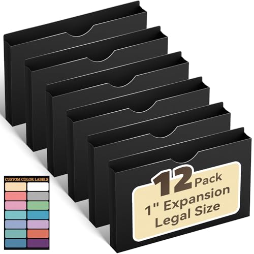 ANSOOK Legal Size Manila File Jackets & File Pockets,12 Pack