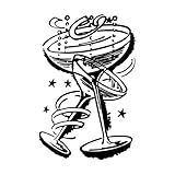 Copas de champán Amor Corazón Celebración navideña Vacaciones Pegatinas de pared 32x48.3cm Fácil instalación Negro