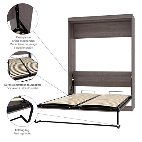 Bestar Universel 59W Full Murphy Bed in bark Grey - Thumbnail 5