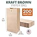 Fit Meal Prep 200 Pack 6 lb Brown Paper Lunch Bags, 11 x 6 x 3.5