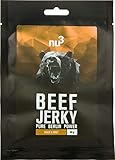 Carne seca de res - Beef Jerky con pimienta - 6x 50g - 53% de proteína - Baja en grasa (2,6%) y carbohidratos (1,6%) - Solo ingredientes naturales - Como snack, acampada o kit supervivencia - de nu3