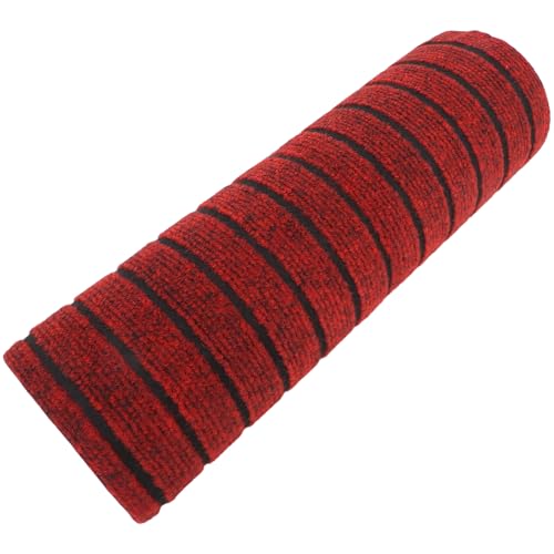 Tapis d'escalier auto-adhésif 40cm x 2m noir et rouge en polyester découpable