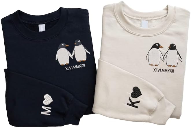 Pamaheart Personalized Matching Couple Sweatshirts, Hoodies