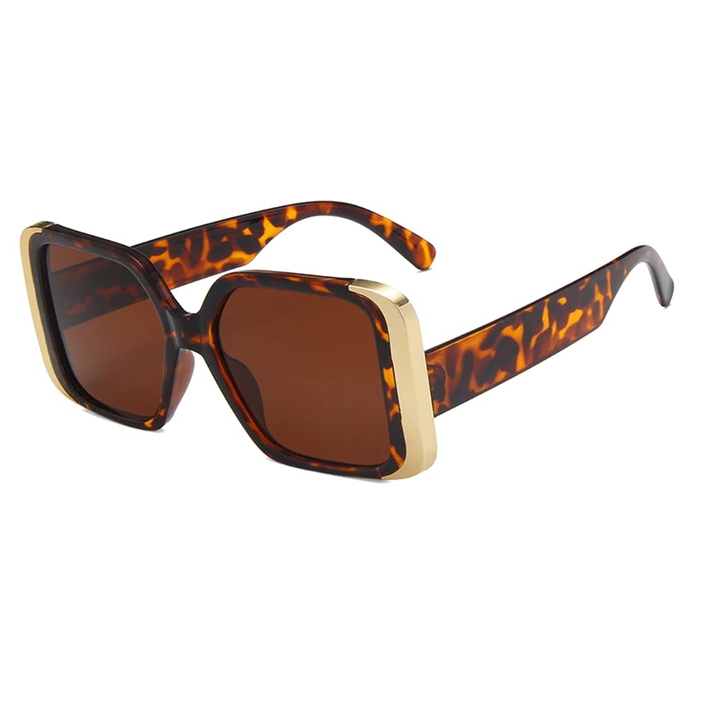 PEGHPEGH Oversized Square Fashion Sunglasses Womens,Trendy Large Designer Shades Sunnies Sunglasses 400 UV