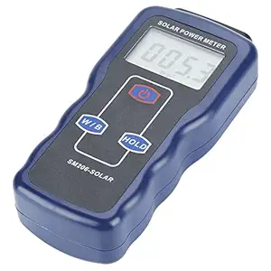 Solar Power Meter, SM206 Digital Solar Power Meter, Handheld Sun Light Radiation Measuring Testing Instrument for Solar Energy Research, W/m? / Btu'