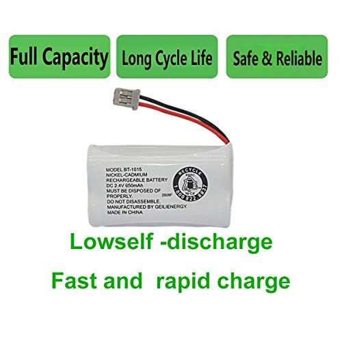 Geilienergy Bt-1015 Bt1015 Battery Compatible For Uniden Bt1007 Bt-1007 Bt904 Bt-904 Bbty0651101 Bbty0460001 Bbty0510001 Bbty0624001 Bbty0700001 Hhr-P506, Hhr-P506A Cordless Phone(2-Pack) #TOP5