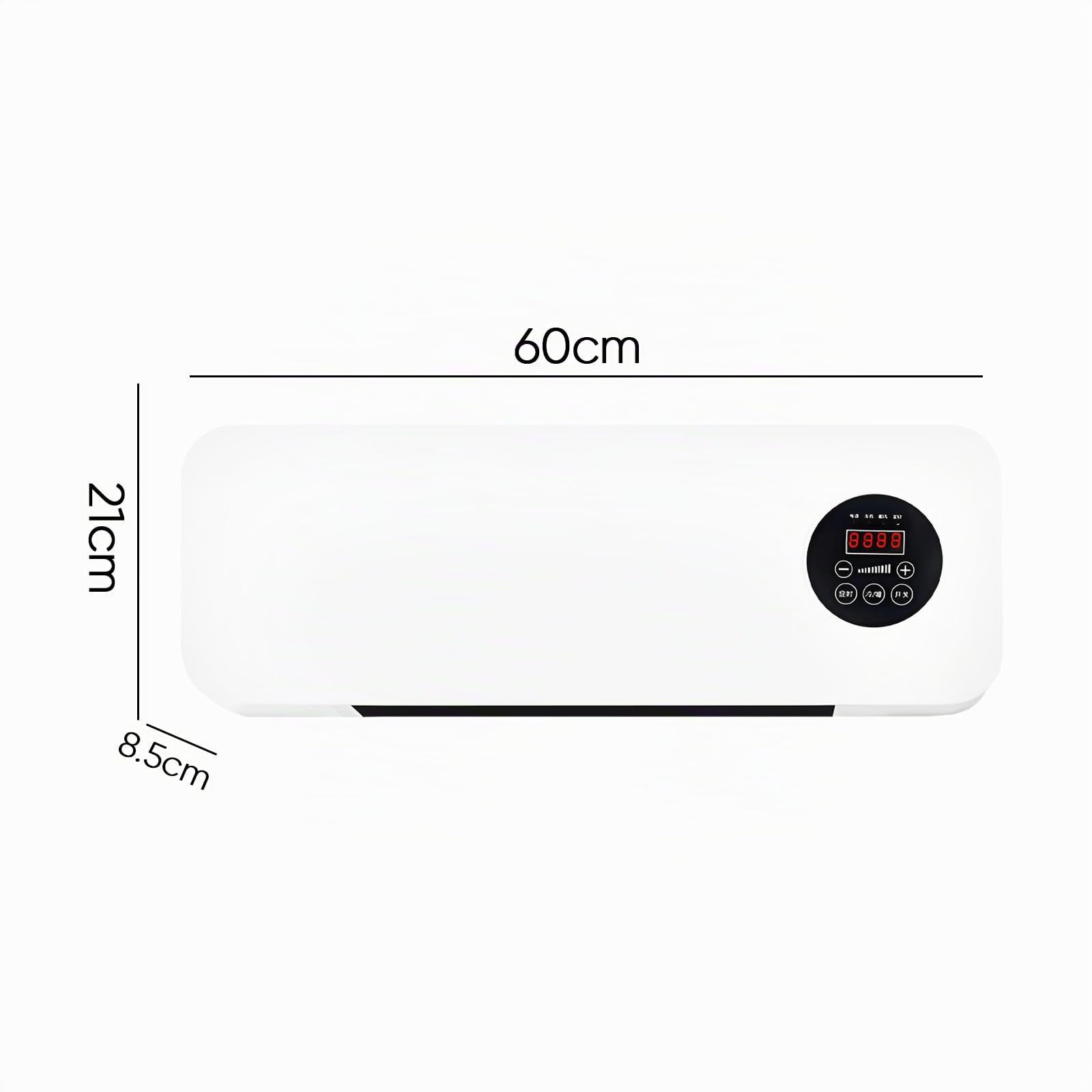 2000 W Split-Klimagerät, wendbar, Klimagerät ohne Außeneinheit, 60 x 21 x 8,5 cm, Heizung & Kühlung, kompakt, leise, schnelle Installation, mit Fernbedienung, für Haus (weiß)