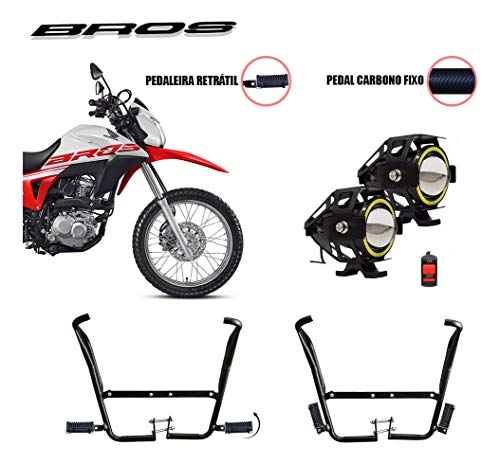 Protetor Motor Carenagem Bros 160 e par de Led Angel Eyes
