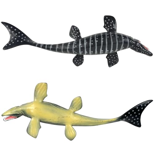 Image of SmilerSmile 10.6 inch Grey Mosasaurus Figurine Plastic Sea Creature Toy for Toddlers