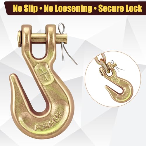 Image of 1 /4 inch Clevis Grab Hooks Grade 70, Forged Steel Chain Hooks, 10 Pack