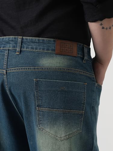 Image of Urbano Plus Men's Straight Fit Heavy Washed Jeans Stretchable
