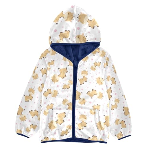Cute Baby Giraffe Girls Fleece Jacket Girls Fall Jacket Girls Zip Up Hoodie Girls Sherpa Jacket 2-10T