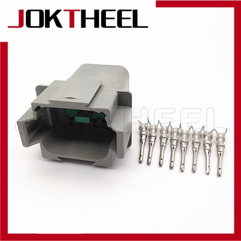 Wiring Connecting Terminals 1/5/10/20 Sets kit Gray DT04-8P Deutsch 8 Pin Way Sealed DT Series Male Automotive Waterproof Electrical Wire Connector Plug - (Color: Male Set, Package: 10 Sets)